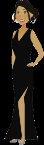 Minime-Figur im Glamour-Look als Metapher für Eventpräsentation