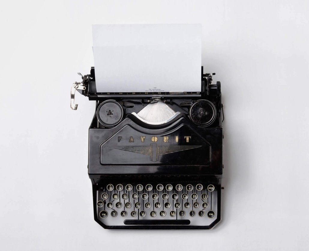 wording & text creation typewriter graphic